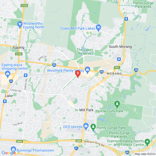 Design Field Interiors location map: 5 Barina Way Mill Park, Mill Park, VIC