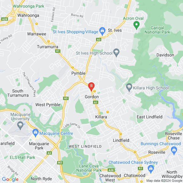 Wizcrete Concrete location map: 776 Pacific Hwy, Gordon, NSW